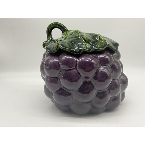 Metlox MCM California Pottery Grape Canister Cookie Jar Kitchen Collectible USA - Picture 13 of 16